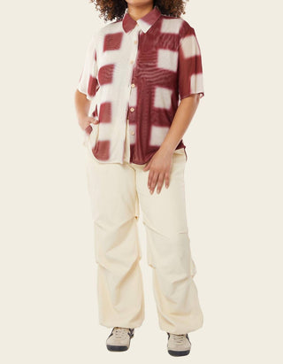 Find Me Now - Hunter Mesh Button Down Top