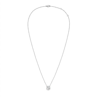 Diana M Jewels - Colar com pingente solitário de diamante redondo cultivado em laboratório de 1,05 cts para mulheres