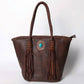 American Darling - Women's Turquoise Braided Handle Fringe Shoulder Tote Bag