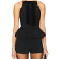 Steve Madden - Faith Velvet Bow Peplum Halter Top