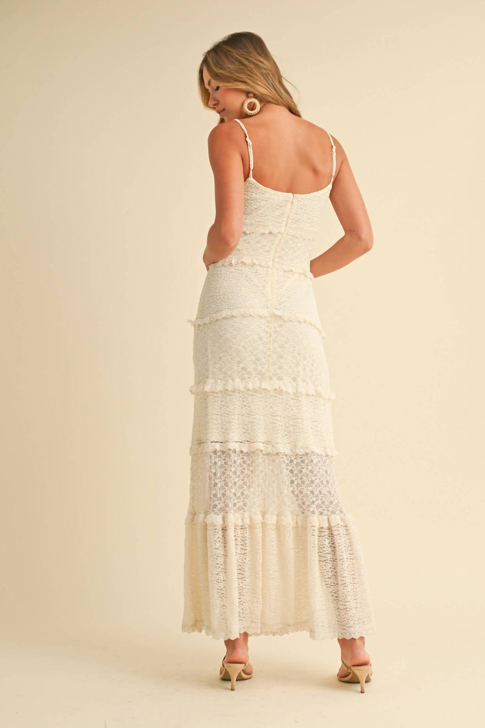 Klesis - Gracia Tiered Ruffled Lace Maxi Dress