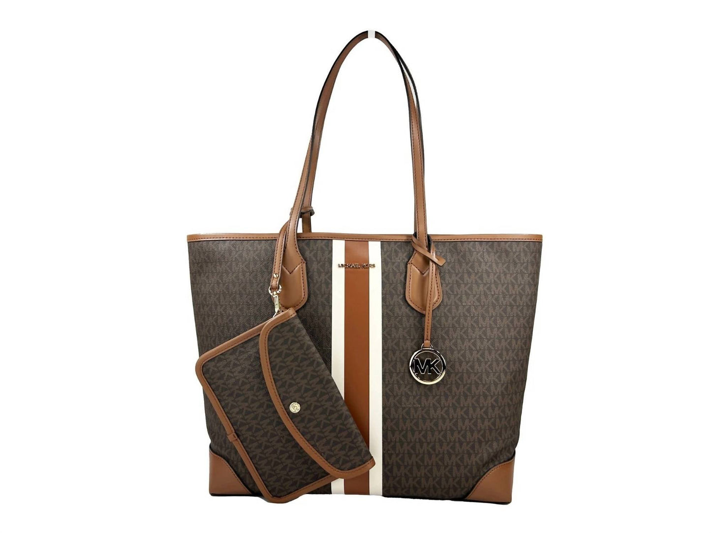 Michael Kors - Women's Eva Stripe Travel Tote Bag Plus Pouch