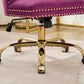 Office Chair Modern Velvet Upholstered Tufted Button (Purple)