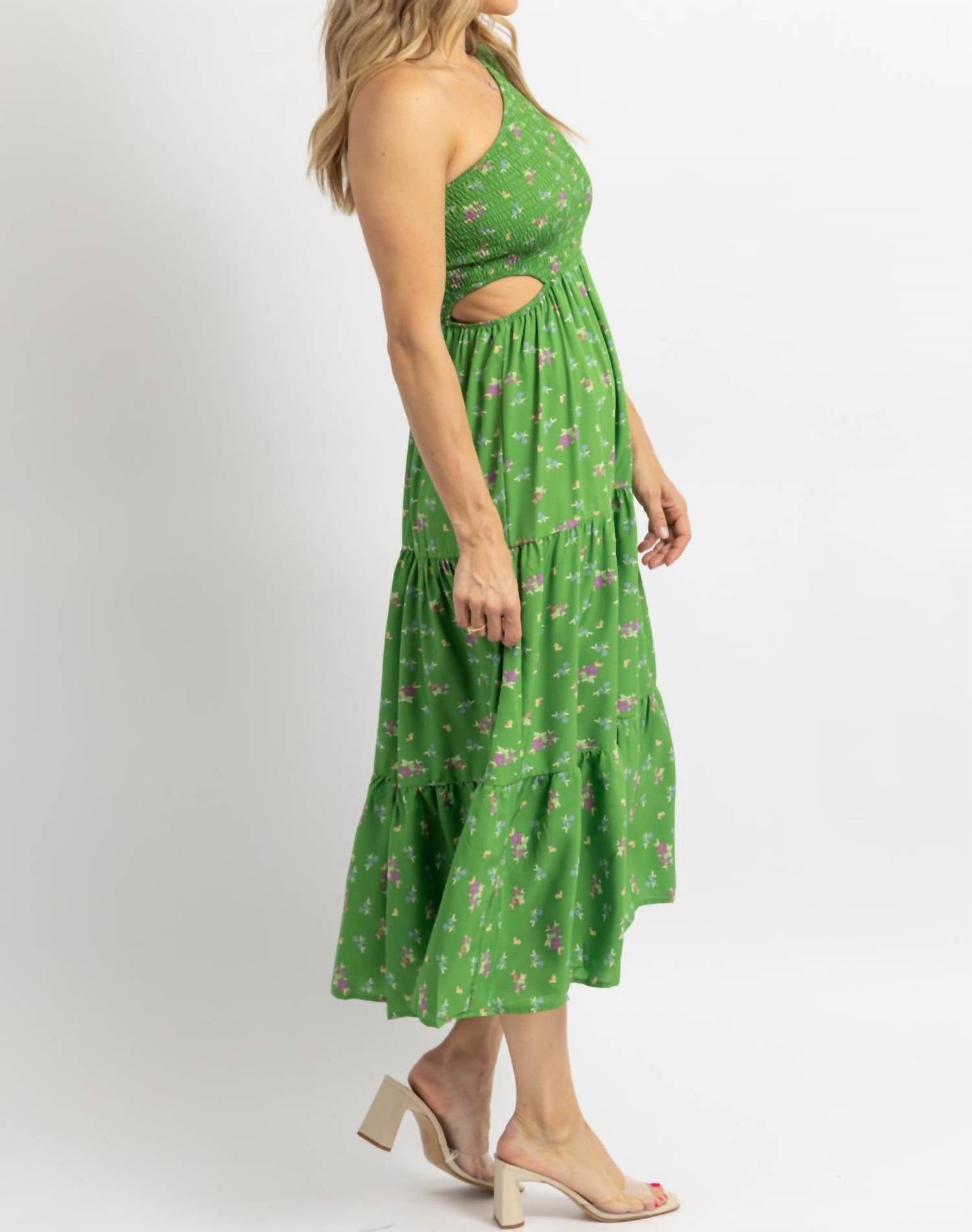 Sundayup - ONE SHOULDER HOLLOW MIDI DRESS