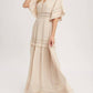 Bluivy - Elegant Lace Maxi Dress with Short Sleeves