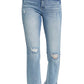 Risen - High Rise Distressed Straight Jeans