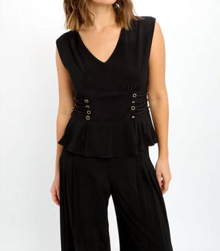 Frank Lyman - Blusa peplum com decote em V