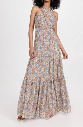 Veronica Beard - Vestido longo floral de seda Florencia