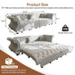 Oversized Chesterfield Pull Out Sofa Bed with Flower Tufting