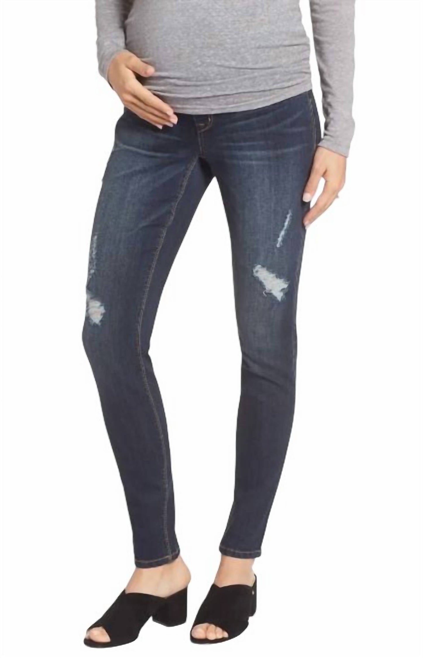 1822 Denim - Maternity Pull on Distressed Jeans