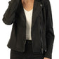 KUT from the Kloth Marlowe Faux Suede Moto Jacket in Black, Size X-Small