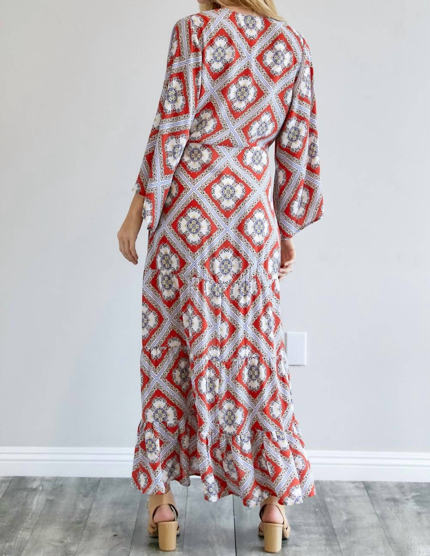 Davi & Dani - Printed Long Sleeve Loose Kimono