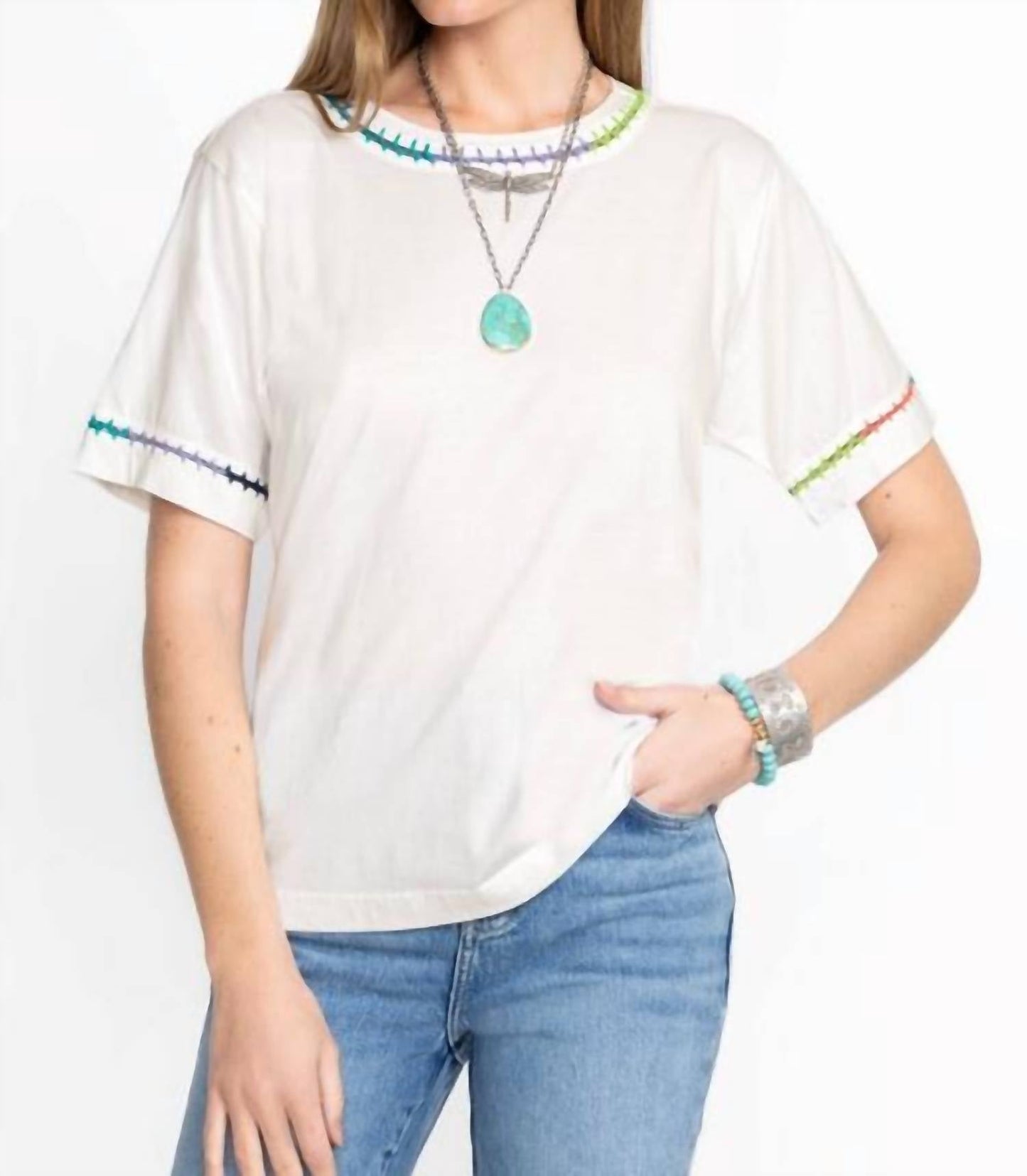 Johnny Was - CROCHET CREW NECK TEE