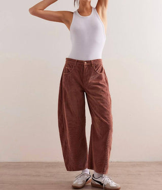 Free People - Calça Jeans Good Luck Mid-Rise Cord Barrel