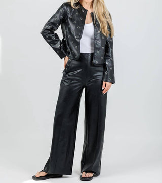 Lysse - Women's Odalis Hi Waist Vegan Leather Wide Leg Pants