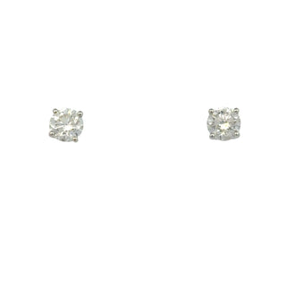 Aamiaa - Brincos de pino redondos brilhantes com diamante natural de 1,00 quilates