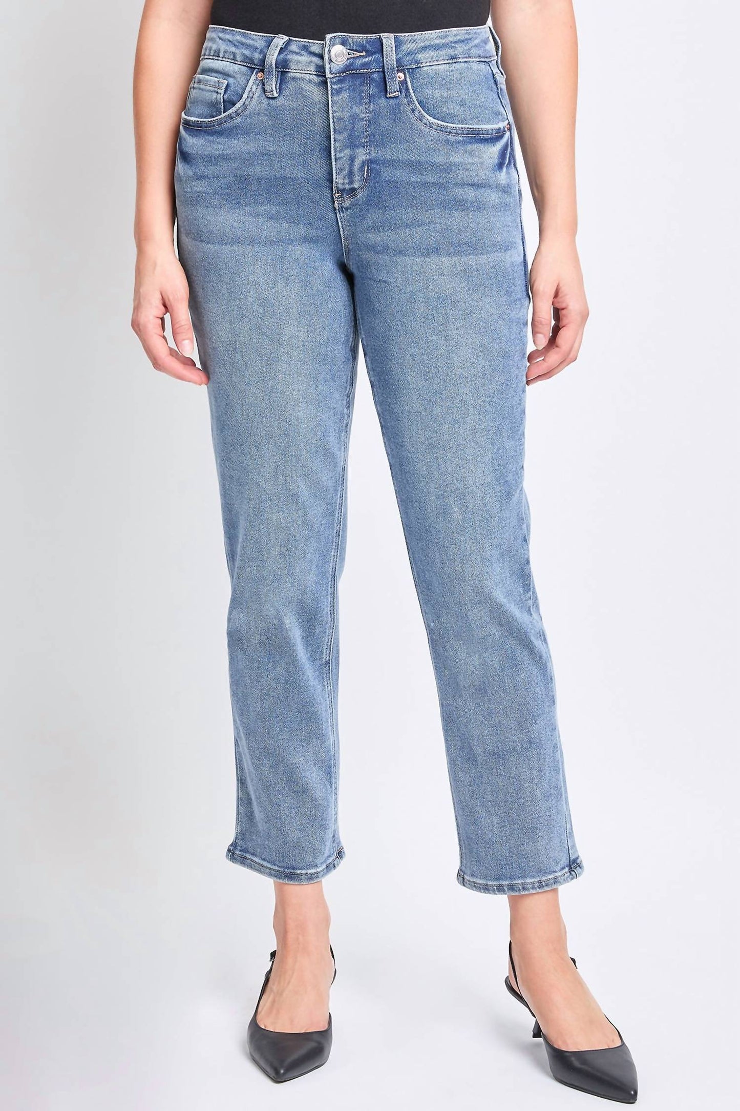 Ymi - Women's Vintage High Rise Slim Straight Jeans