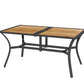 Stable Faux Wood Rectangle Outdoor Dining Table