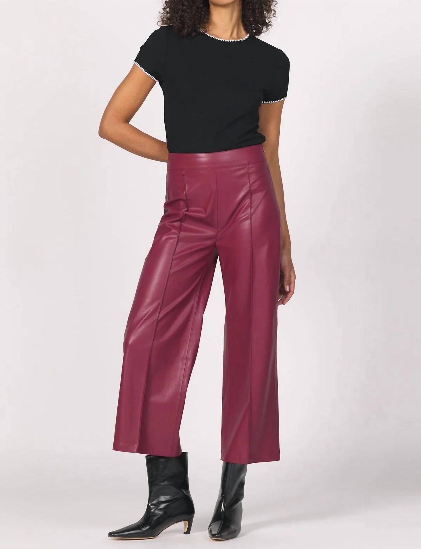 Another Love - Sparkle Wide Leg Leather Pants
