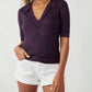 Free People - Krystal Polo Collared Short Sleeve Top