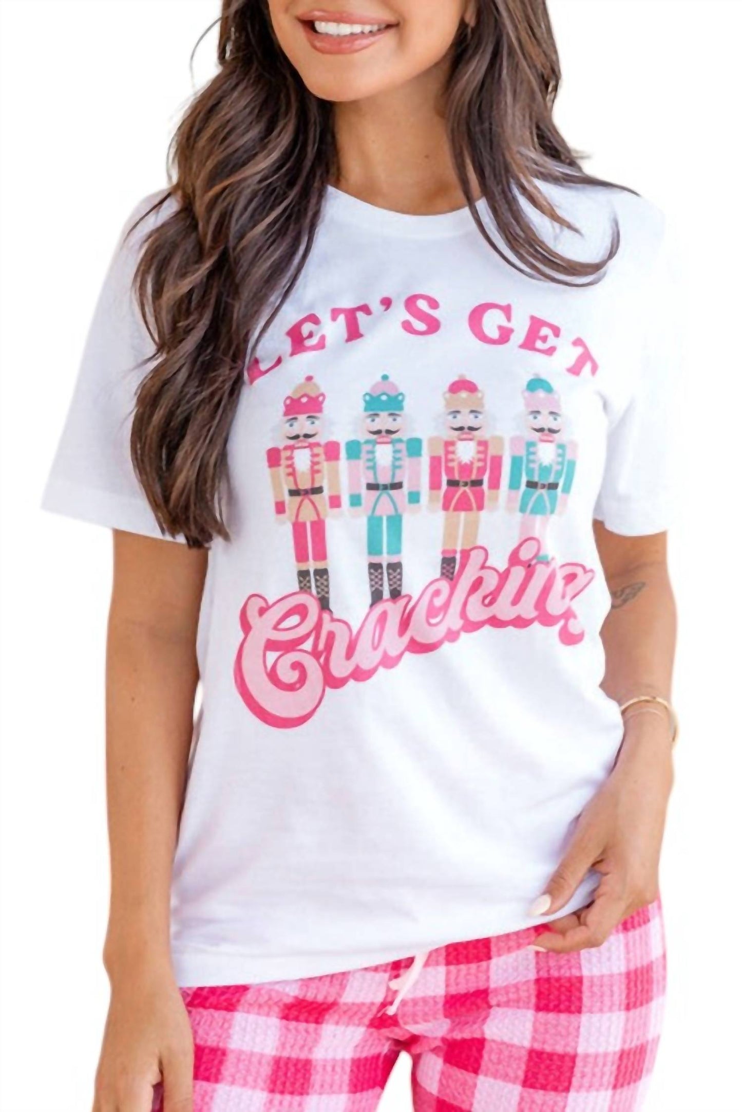 Dear Lover - Lets Get Cracking Print Christmas Crewneck T Shirt