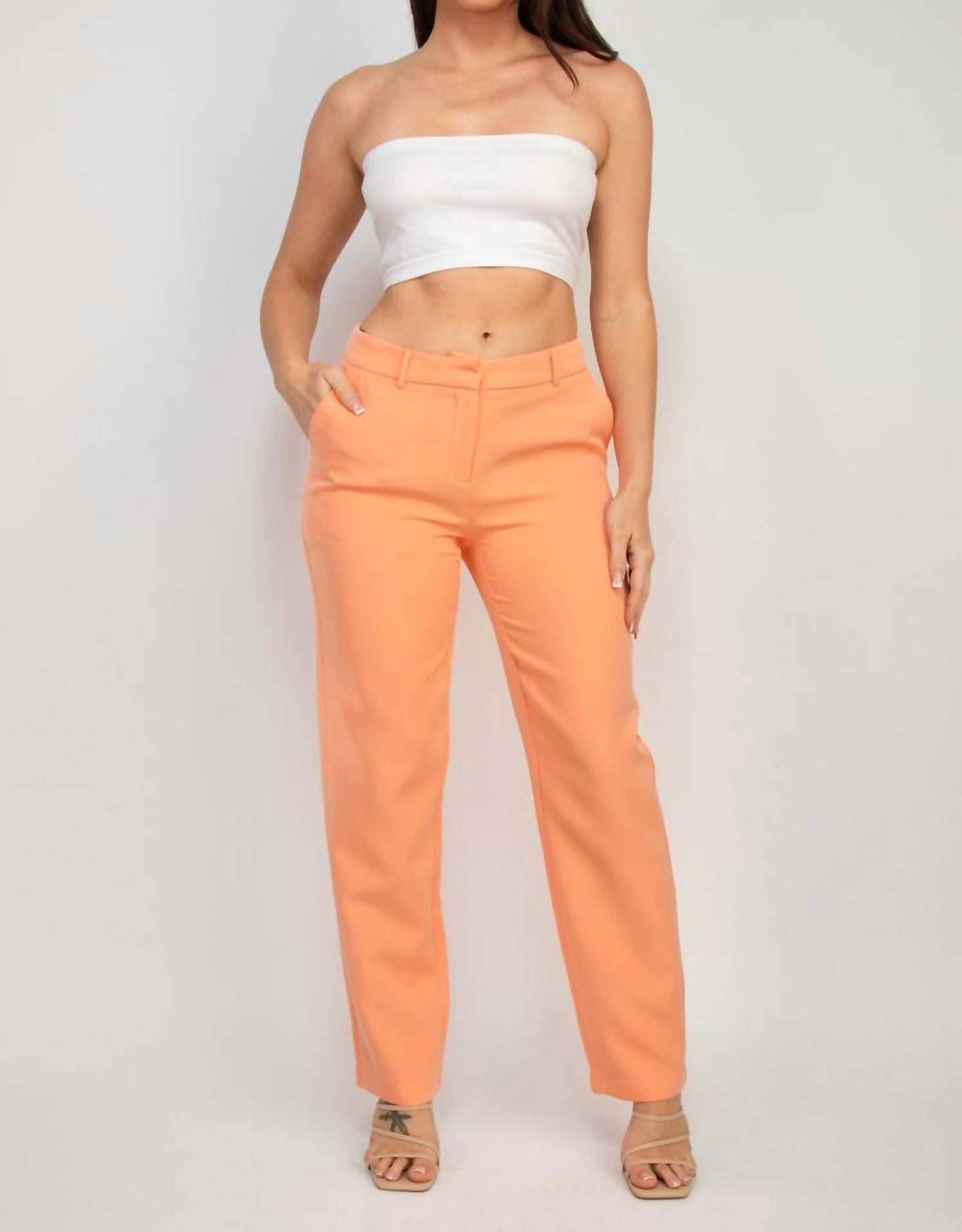 A.C.G. Los Angeles - Mid Rise Dressy Pants With Pockets On Sides