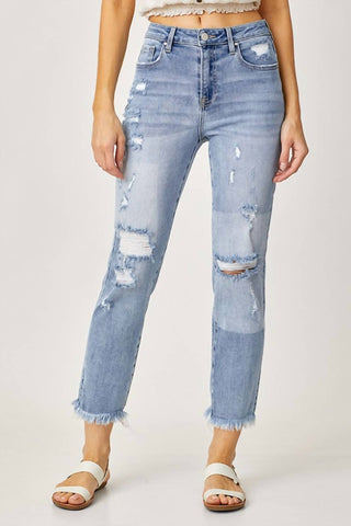 Risen - Calça Jeans Reta Cintura Alta
