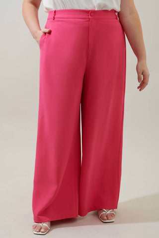 Sugarlips - Calça Chelsea Feminina com Cinto e Perna Larga Curve
