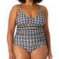 Anne Cole - Women's Ann Box Plaid Trim Insert One Piece