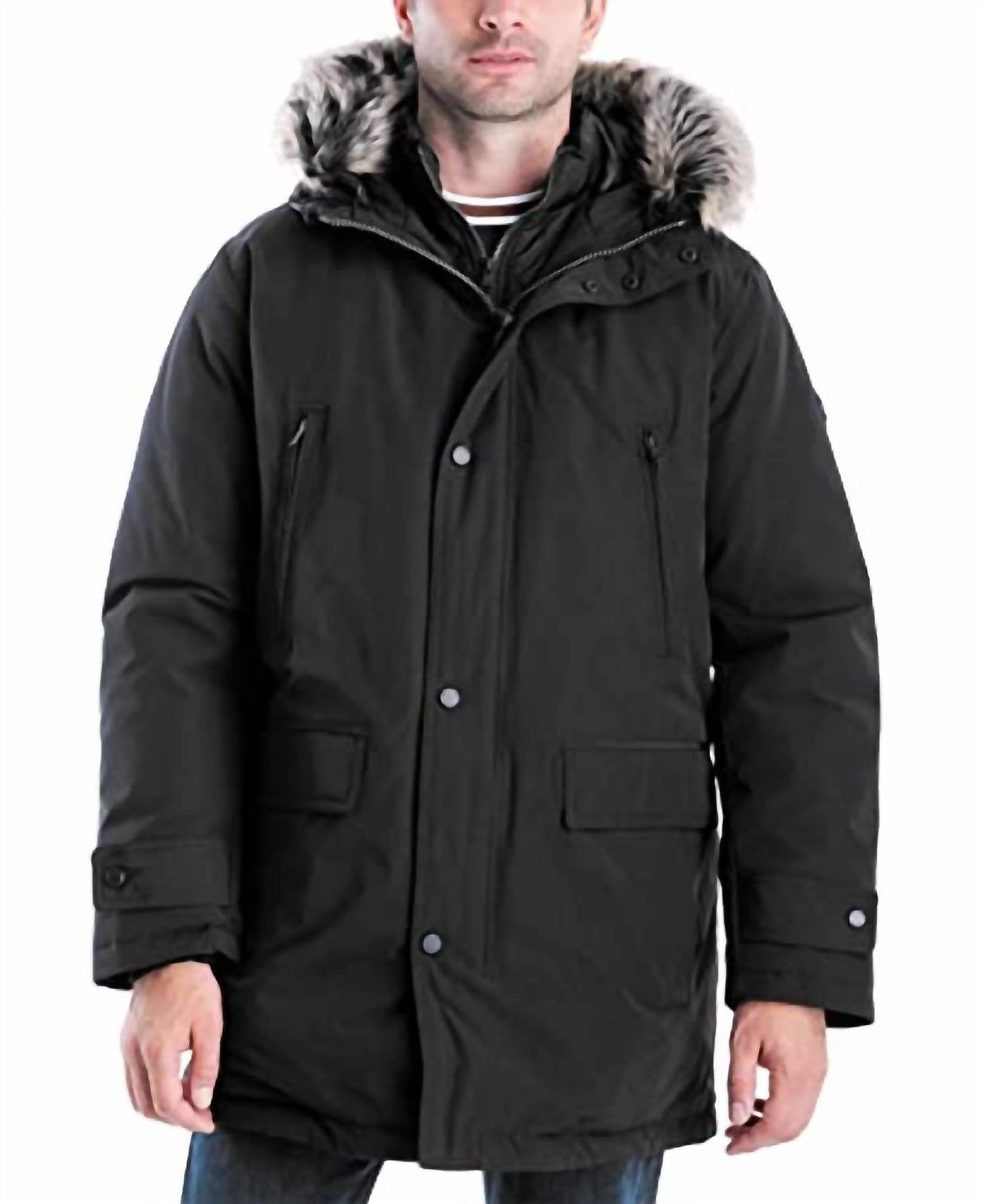 Michael Kors - Men's MMK791896 Heavyweight Hooded Snorkel Parka Coat with Bib