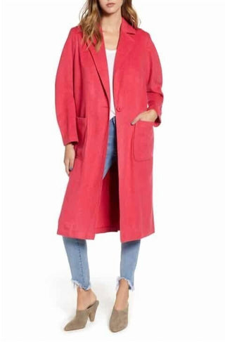 Leith - Jaqueta Barbiecoro Oversized Salmão com Cinto e Botão Único
