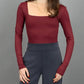 Rd International - Stacy Front And Back Square Neck Bodysuit
