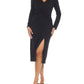 Joseph Ribkoff - Knot Front Slit Midi Sheath Dress