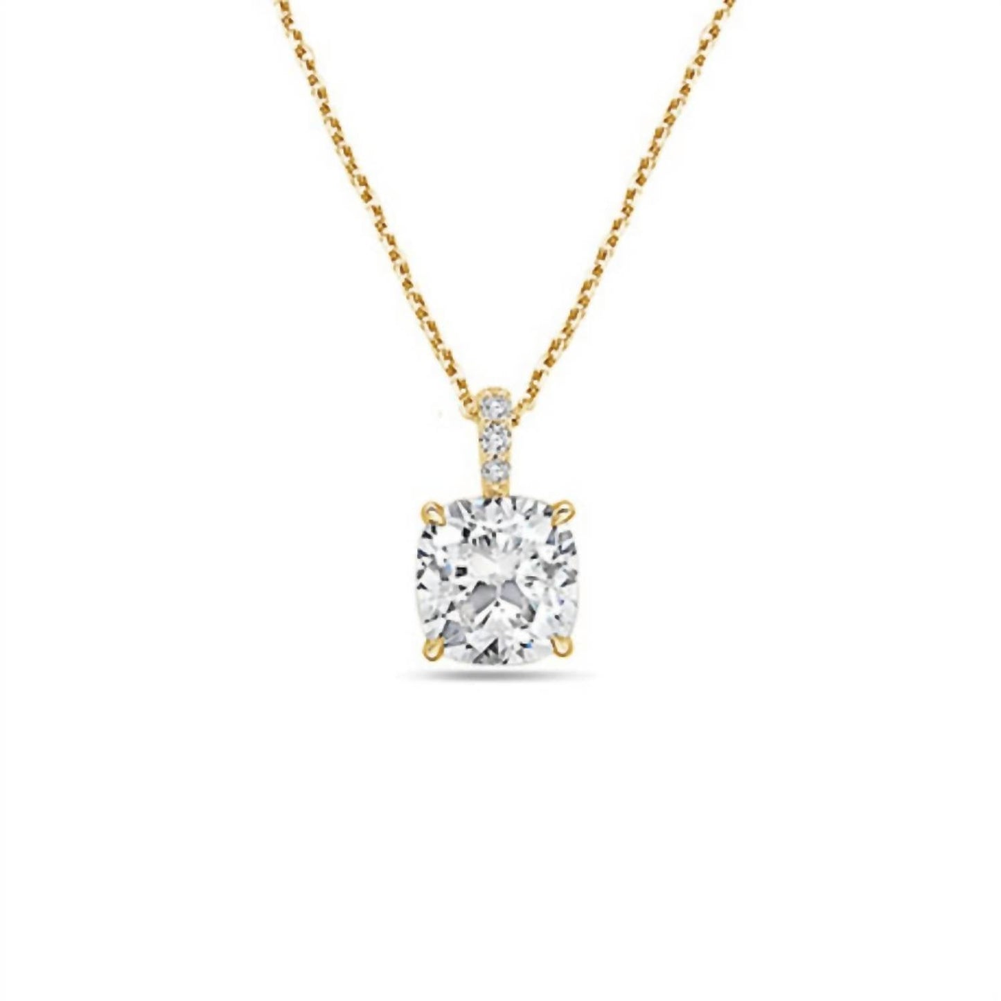 Diana M Jewels - Lab Grown Diamond Solitaire Cushion Pendant Necklace