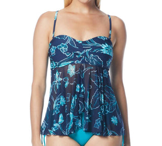 Beach House - Top Tanquíni Reese com Frente em Malha Dana Point