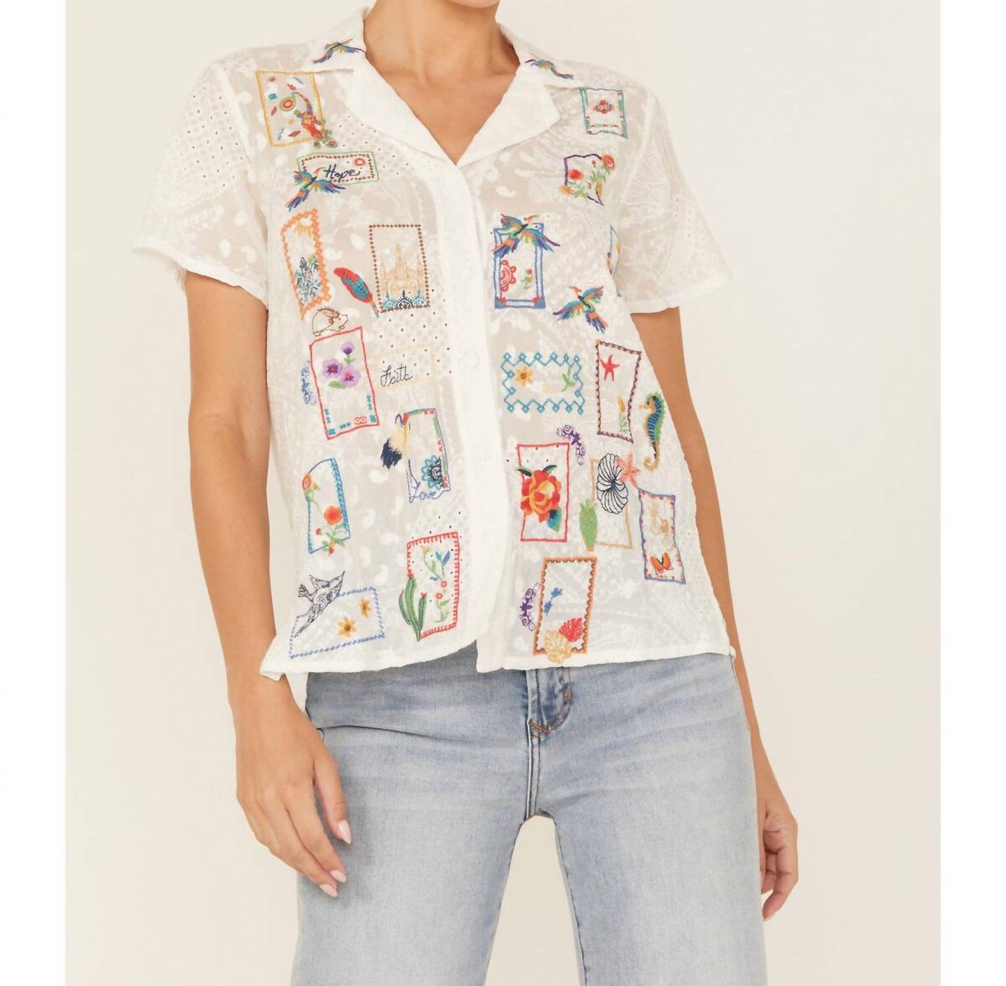 Johnny Was - cooper button up blouse