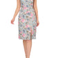 Adrianna Papell - Floral Matelassé Square Neck Sheath Dress