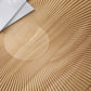 Modern Round Coffee Table with Wooden Carving Pattern and Metal Legs