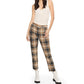 On This Day - Linen-blend Shadow Plaid Tapered Pants