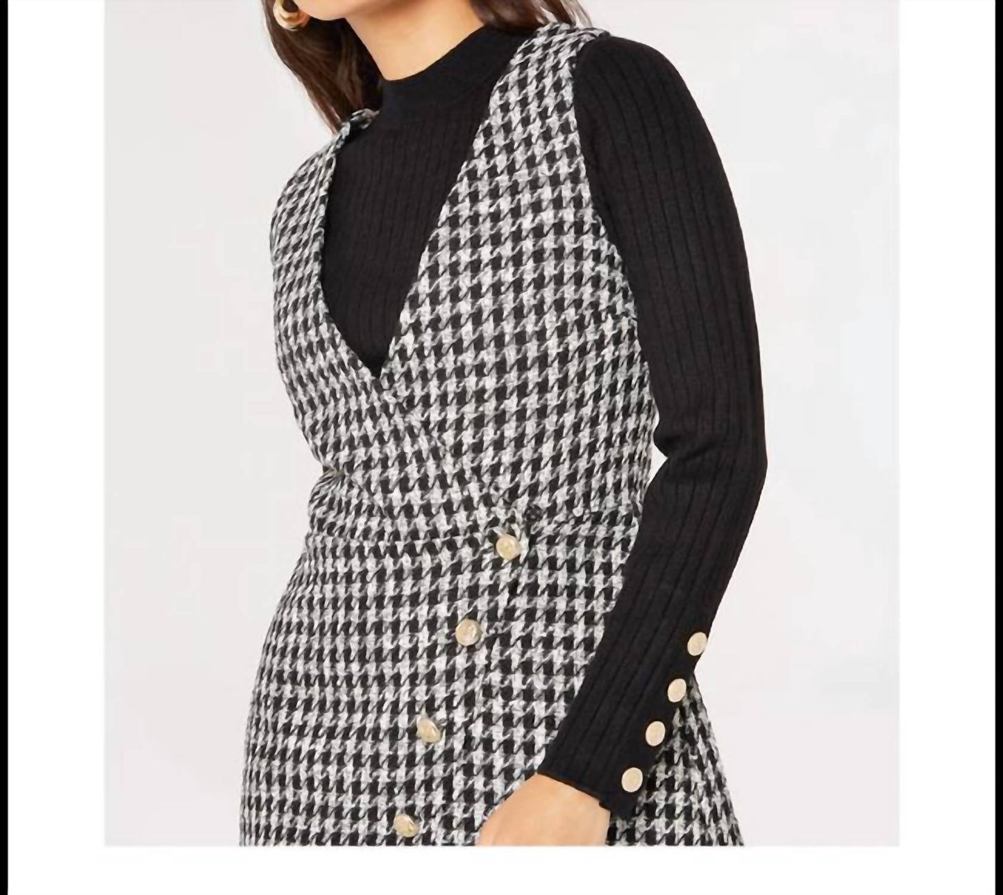 Apricot - Houndstooth Mini Dress