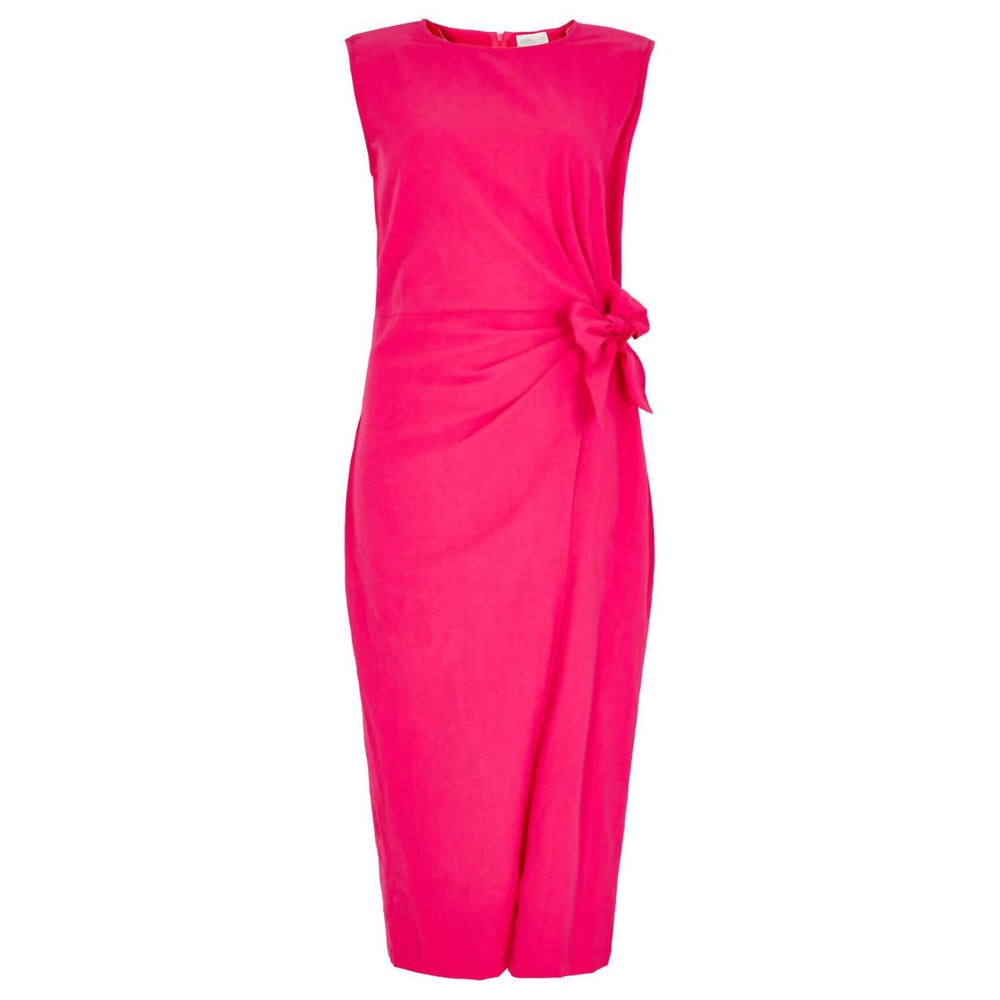 Apricot - WRAP & KNOT COTTON MIDI DRESS