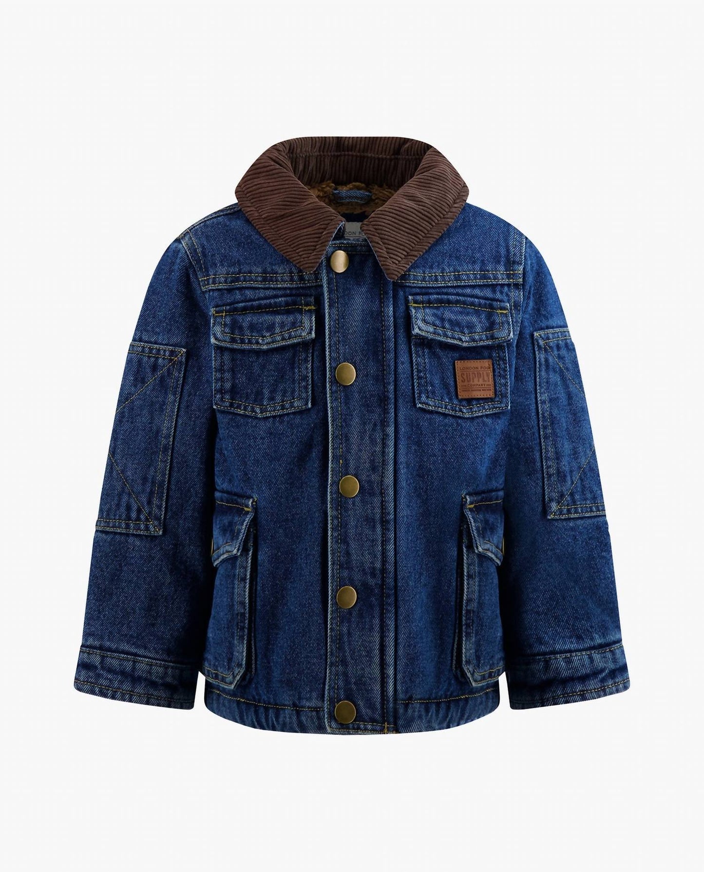 London Fog - Big Boys Button-front Collared Utility Barn Coat