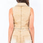 American Bazi - Zip Up Washed Crop Denim Vest