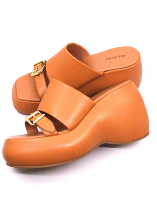 Free People - Sandálias femininas Mila Minimal Wedge