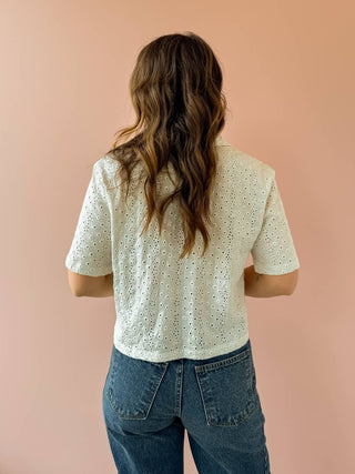 Z Supply - Blusa de malha Madrid com ilhós e botões