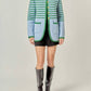 English Factory - Women's Knit Striped Sweater Cardigan