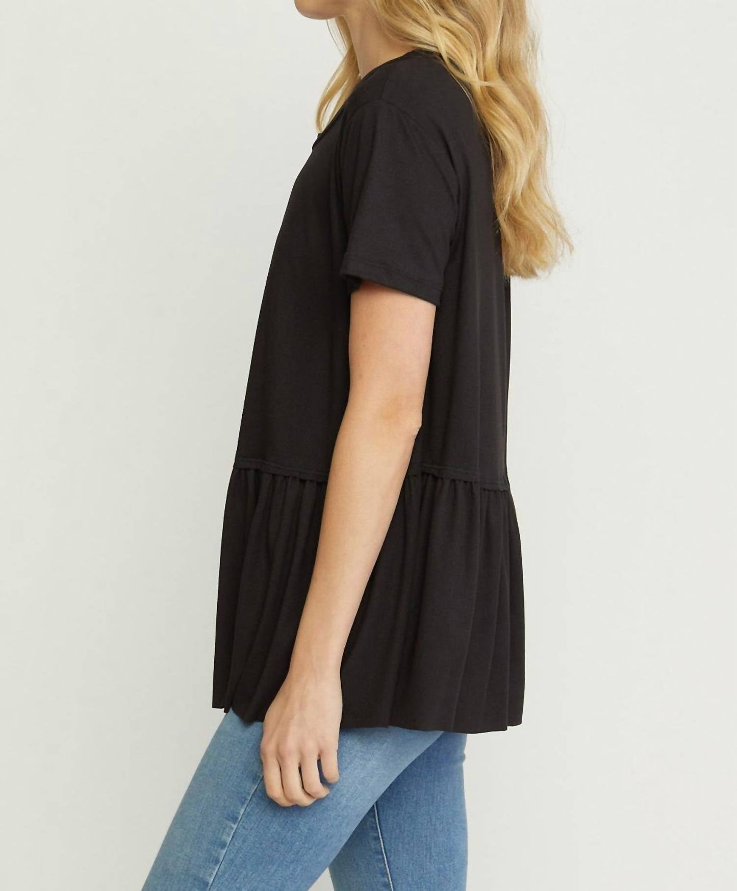Entro - Short Sleeve Peplum Top