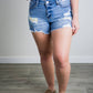 Judy Blue - Women's Mid-rise Lemon Patch Destroyed Shorts