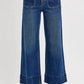 Risen - Elastic Band Wide Leg Jeans