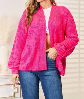 Double Take - Cardigan Cocoon de malha canelada aconchegante